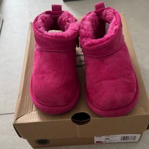 UGG Vibrant Red Fleece-Lined Booties